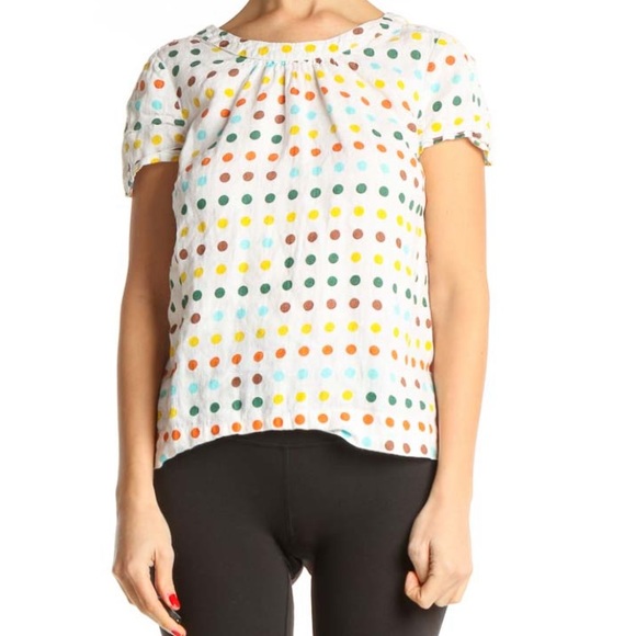 Boden Millie linen polka dot short sleeve top size 14 - Picture 1 of 6